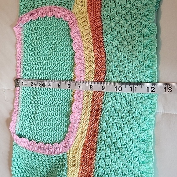 COLOR BLOCK CROPPED CROCHET SWEATER SIZE SMALL - Picture 3 of 9